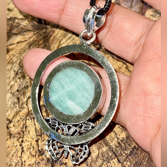 Amazonite Butterfly Pendant 2 1/2” - Picture 4 of 8